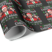 Papier Cadeau Rendre Noël super Père Noël amusant Trump Noël (Coin rond)