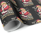 Papier Cadeau Rendre Noël super | Trump Santa Claus (Coin rond)