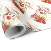 Papier Cadeau Renne (Coin rond)