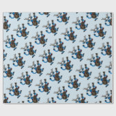 Papier Cadeau Renne de danse avec la guitare (Plat)