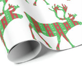 Papier Cadeau Renne de Noël (Coin rond)