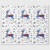Papier Cadeau Renne de Noël (Plat)