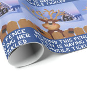 Papier Cadeau Renne drôle (Coin rond)