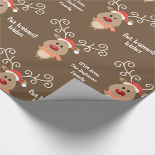 Papier Cadeau Renne personnalisé et mignon