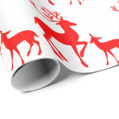 Papier Cadeau Renne rouge (Coin rond)