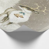 Papier Cadeau Renne rustique adorable en hiver (Coin)