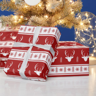 Papier Cadeau Renne Scandinave  