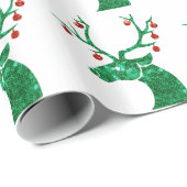 Papier Cadeau rennes de noël (Coin rond)