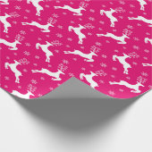 Papier Cadeau Rennes de Noël roses chaudes (Coin)