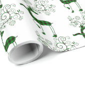 Papier Cadeau Rennes de rennes à plaid (Coin rond)