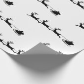 Papier Cadeau rennes de vacances père Noël noël noir blanc (Coin)