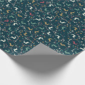 Papier Cadeau Rennes et bulles de Whimsical Noël (Coin)