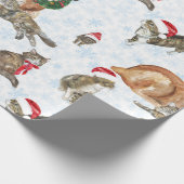 Papier Cadeau Rennes et chats (Coin)