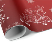 Papier Cadeau rennes, étoile, étoiles, flocon de neige, noël (Coin rond)