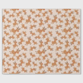 Papier Cadeau Rennes mignonnes aux foulards rouges de fête Noël (Plat)