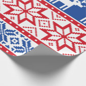 Papier Cadeau Rennes nordiques et flocons de neige (Coin)