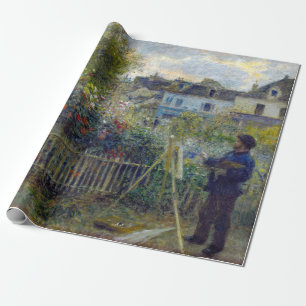 Papier Cadeau Renoir - Claude Monet peignant dans son jardin
