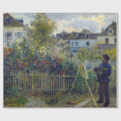 Papier Cadeau Renoir - Claude Monet Peinture dans son jardin (Plat)