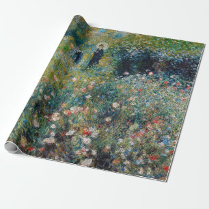 Papier Cadeau Renoir - Femme au parasol dans un jardin