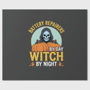 Papier Cadeau Réparateur de piles Halloween Sorcière de nuit Des