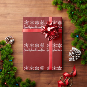 Papier Cadeau Répartir la gentillesse comme Noël à gros flocons