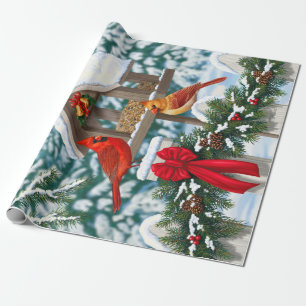 Papier Cadeau Repas de Noël des cardinaux