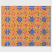 Papier Cadeau repeating pattern of blue flowers (Plat)