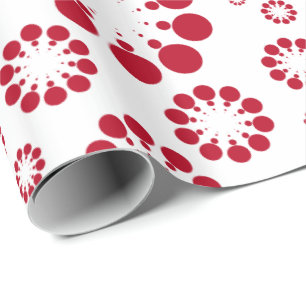 Papier Cadeau Répétition des fleurs rouges de motif des cercles