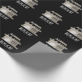 Papier Cadeau Replicat Funny Répliqué Pun de chat Dark BG (Coin)