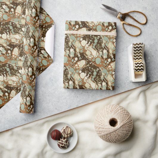 Papier Cadeau Réplique en papier marbré Suminagashi (Artisanat)