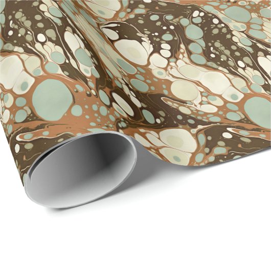 Papier Cadeau Réplique en papier marbré Suminagashi (Coin rond)