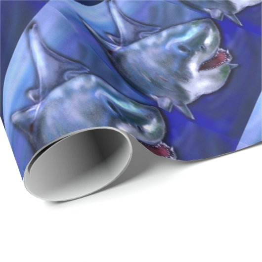 Papier Cadeau Requin (Coin rond)