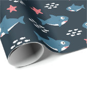 Papier Cadeau Requin (Coin rond)