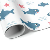 Papier Cadeau Requin (Coin rond)