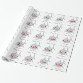 Papier Cadeau Requin Ajouter simplement un nom Anniversaire (Déroulé)