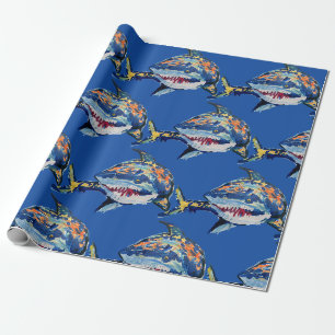 Papier Cadeau Requin "Art by Kids"