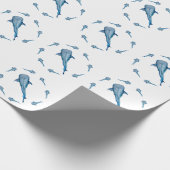 Papier Cadeau Requin baleine à l'aquarelle (Coin)