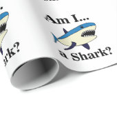 Papier Cadeau Requin Bleu Drôle (Coin rond)