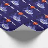 Papier Cadeau Requin drôle tenant le ballon rouge (Coin)