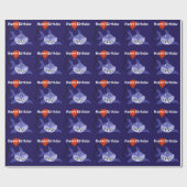 Papier Cadeau Requin drôle tenant le ballon rouge (Plat)