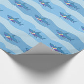 Papier Cadeau Requin et vagues de sourire mignons Giftwrap de (Coin)