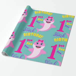 Papier Cadeau Requin mignon 1er anniversaire
