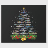 Papier Cadeau Requin Noël Arbre de requin Amateurs de cadeaux (Plat)