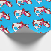 Papier Cadeau Requin Océan Enfants Rouge N'importe quel âge Anni (Coin)