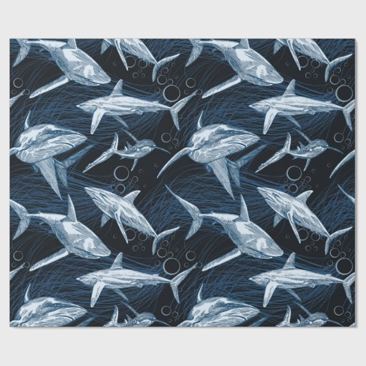 Papier Cadeau Requins (Plat)