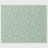 Papier Cadeau Requins à l'aquarelle jetés sur fond vert clair (Plat)