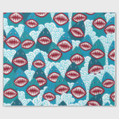 Papier Cadeau Requins affamés (Plat)