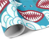 Papier Cadeau Requins affamés (Coin rond)