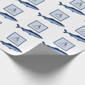 Papier Cadeau Requins marins Bleu blanc (Coin)