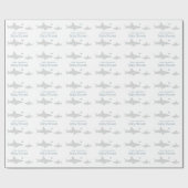 Papier Cadeau Requins mignons avec des mots | Papier à enveloppe (Plat)